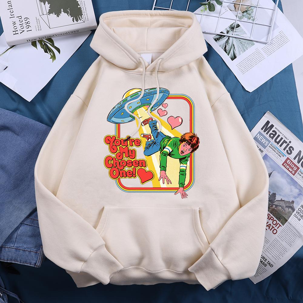 You Are My Chosen One Printed Women Hooded Cartoon Ideal Sport Shirts Leisure Aesthetic Sweatshirts Personality Baggy Clothes