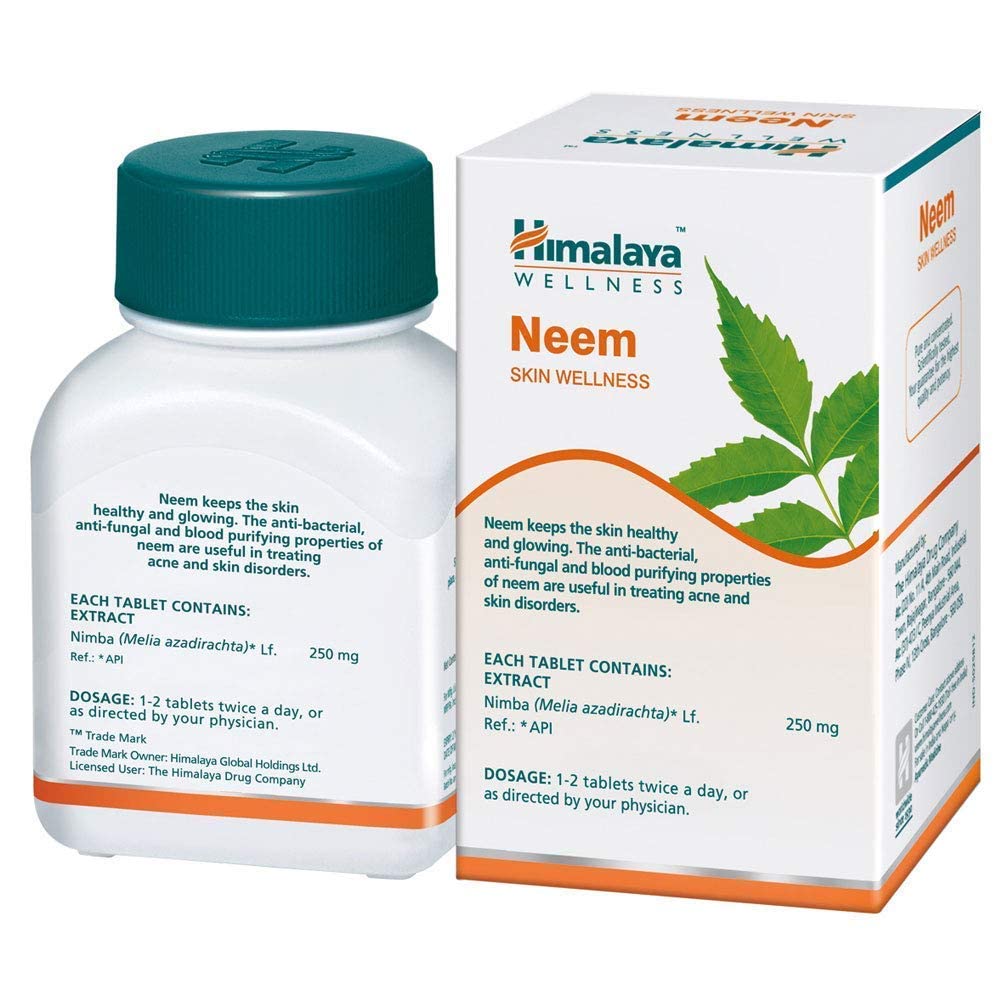 Himalaya 4 x Neem Skin Wellness Tablets 60 Tablets Each Natural Herbal Acne Relief Supplements for Healthy Skin Care