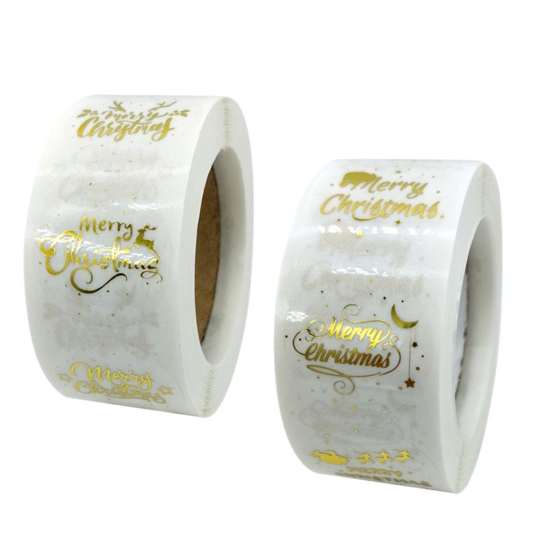 500 Transparent Dragon Holiday Stickers: Hot Gold Christmas Gift Labels