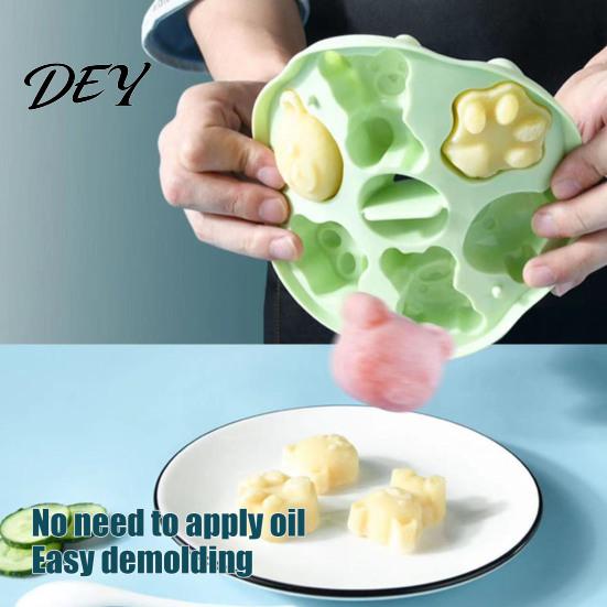 DIY Dessert Making Tools Silicone Bear Cake Mold, Steamer Safe Food Baking Pan for Kids, Nonstick Decorating Non Stick Reusable Heatproof Muffin
