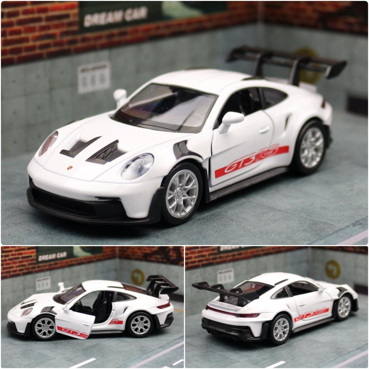 

1:36 Porsche 911 992 GT3 RS Alloy Track Racing Car Model Diecast Metal Sports Car Vehicles Model Simulation Collection Kids Gift белый