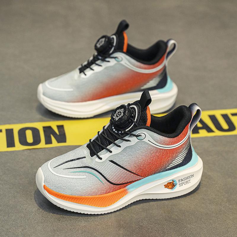 2025 Spring and Summer New Rotating Buckle Classmates Boys Breathable Mesh Sneakers Girls Dad Shoes Children's Running Shoes