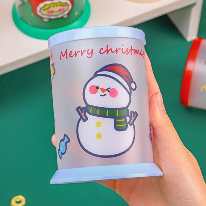 Christmas Pen Cup Paint Brush Holder Makeup Brush Organizer Holder Christmas Party Favors for Kids Boys Girls Students