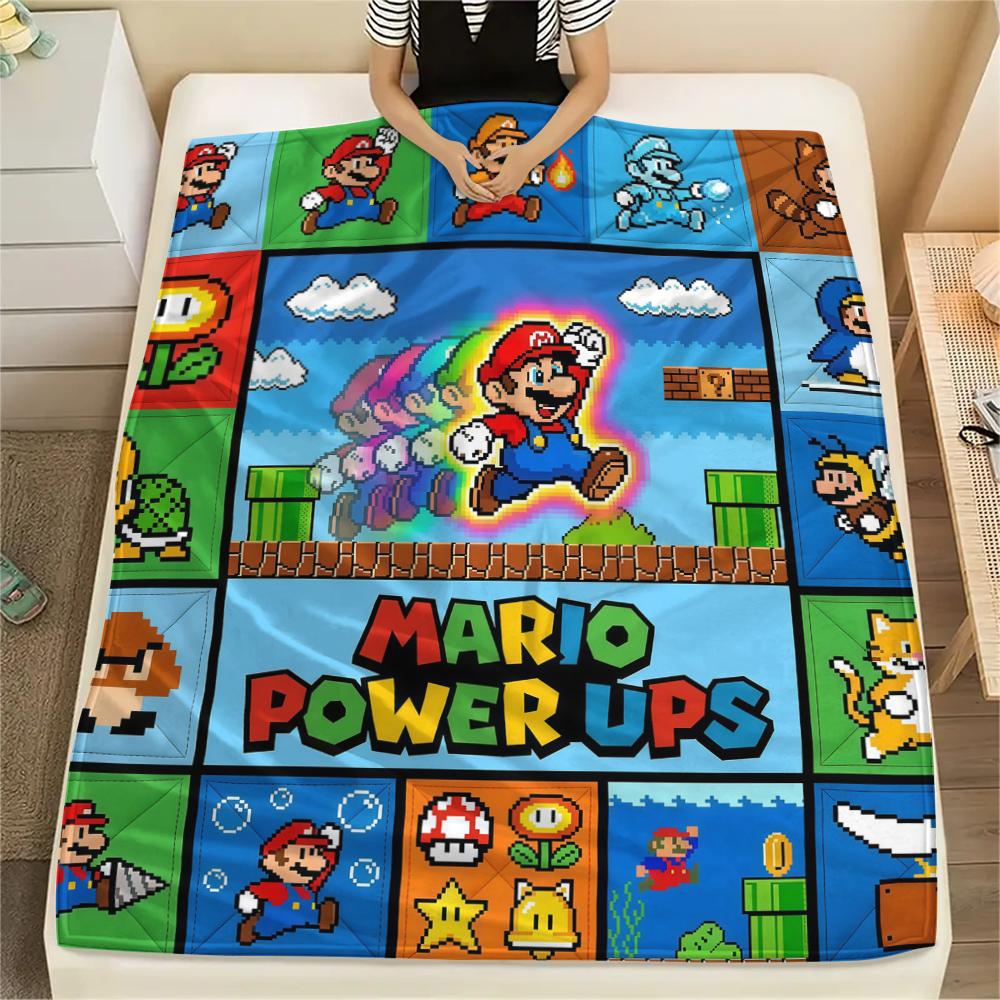 

Super Mario Puzzle Print Flannel Blanket, Warm Comfortable for Bedrooms, Sofas, Beds, Chairs -HE65 75x90cm