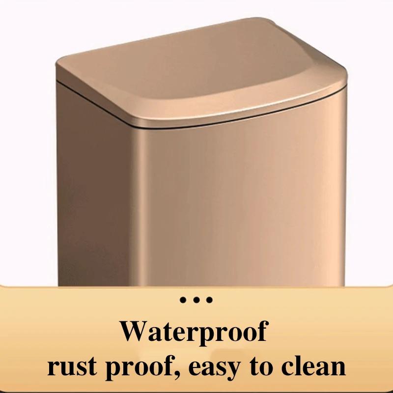 Kitchen Waste Bins Stainless Steel Wastebin Foo Waste Disposal Baskets Anti Odor Garbage Bin Office Wastebasket Large Capacity