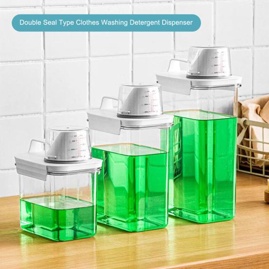 Detergent Dispenser Practical Space Saving Transparent Visible Big Opening Airtight Laundry Powder Storage Box Home Supplies