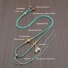 Premium Hand-woven Necklace: Gold Amber, Crystal, and Jade Pendant Cord