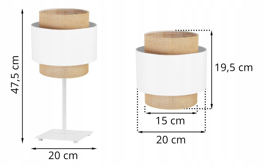 NIGHT TABLE LAMP BOHO JUTA LAMPSHADE 20 CM