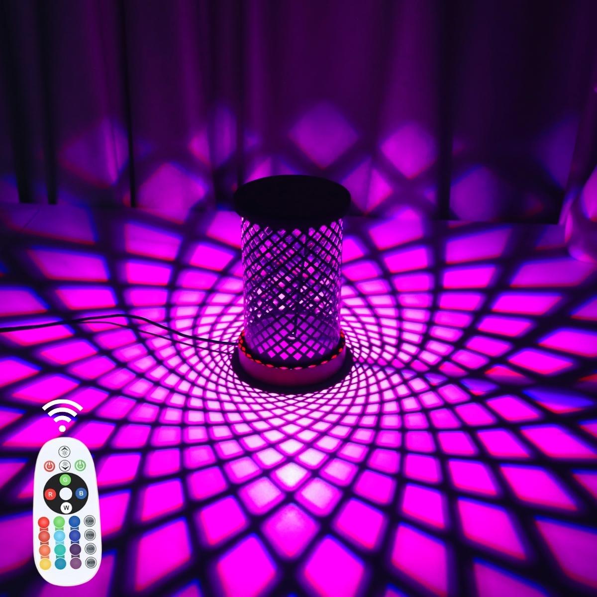 

Креативна RGB 16-колірна світлотіньова амбієнтна нічна лампа, USB офісна спальня приліжкова лампа романтична регульована амбієнтна світло Brown&0-5W