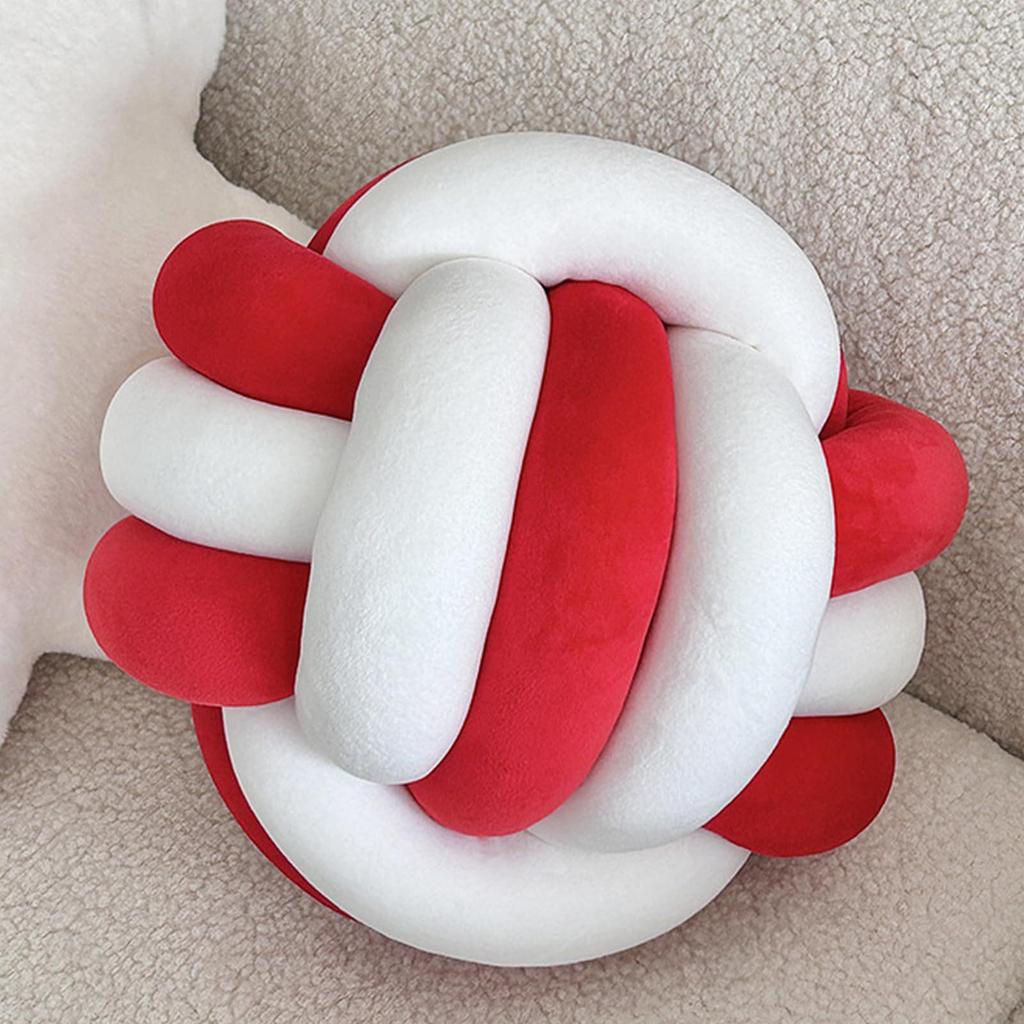 Handmade Multi-Color Knot Ball Pillow for Sofa, Bed, or Lumbar Support