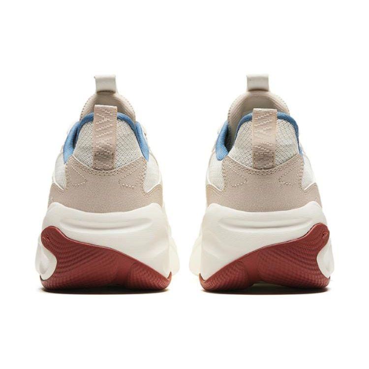 Anta Round Toe Lace-Up Comfortable Shock Absorbing Wear-Resistant Low-Top Casual Shoes Men sneaker White Gray 112418813-1