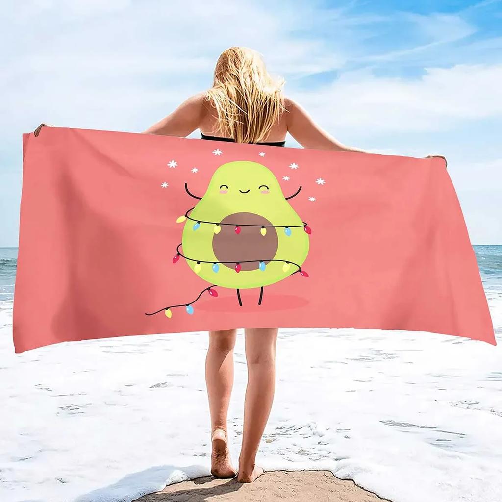 Avocado Beach Towels,Outdoors Pool Microfiber Towel Soft Fluffy and Super Absorbent Sand Free Quick Dry Lightweight Bath Towels
