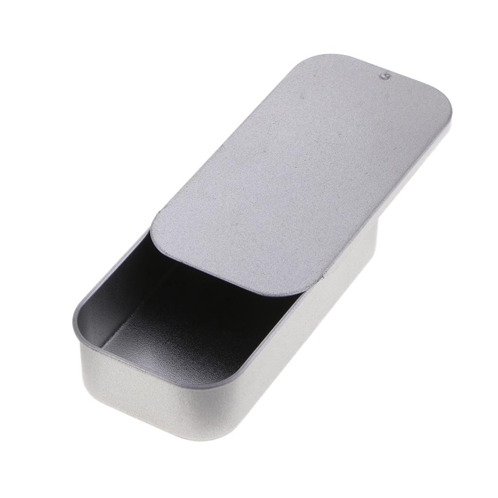 Blank Metal Slide Top Tin Containers Box Cas for Candy Jewelry Crafts Storage Camping Survival Kit - Portable and Smooth Slide