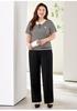 Plus Size High-Waist Slimming Chain Suit Pants for Women, 2026 Spring Collection - Drape Design, Conceal Flesh, Straight Leg Fit