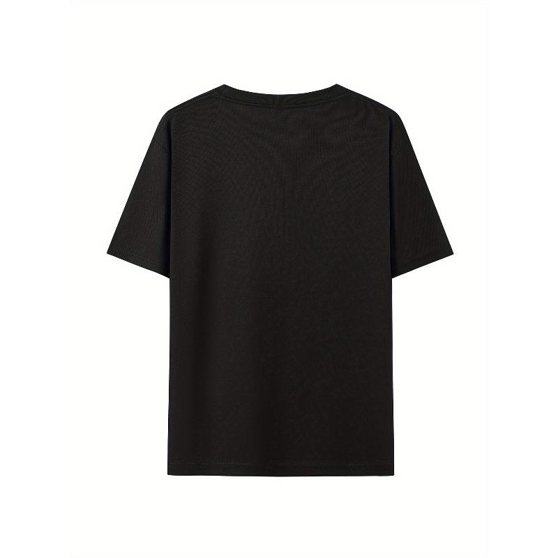 European Sizes Men'S Casual Crew Neck T-Shirt with "Luis" Print, Breathable & Quick-Dry Fabric, Regular Fit Short Sleeve Tee for Summer