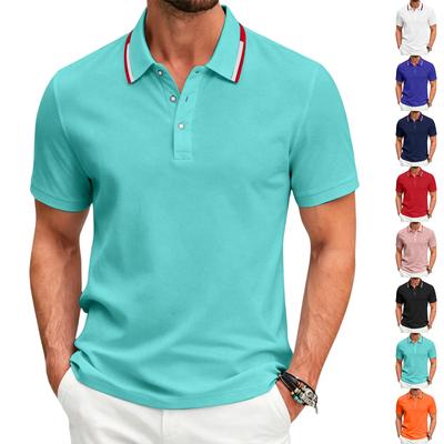 Men's Short Sleeve Polo Shirt Breathable Quick Dry Sports Casual Collared Polo Shirt for Summer Outdoor Activities