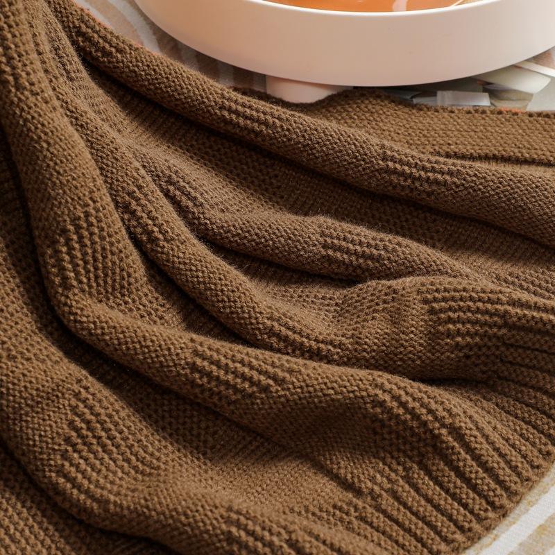 Stickad Pläd Filt för Soffa Soffa Säng Höst Lättviktig Mjuk Mysig Pläd Dekorativ