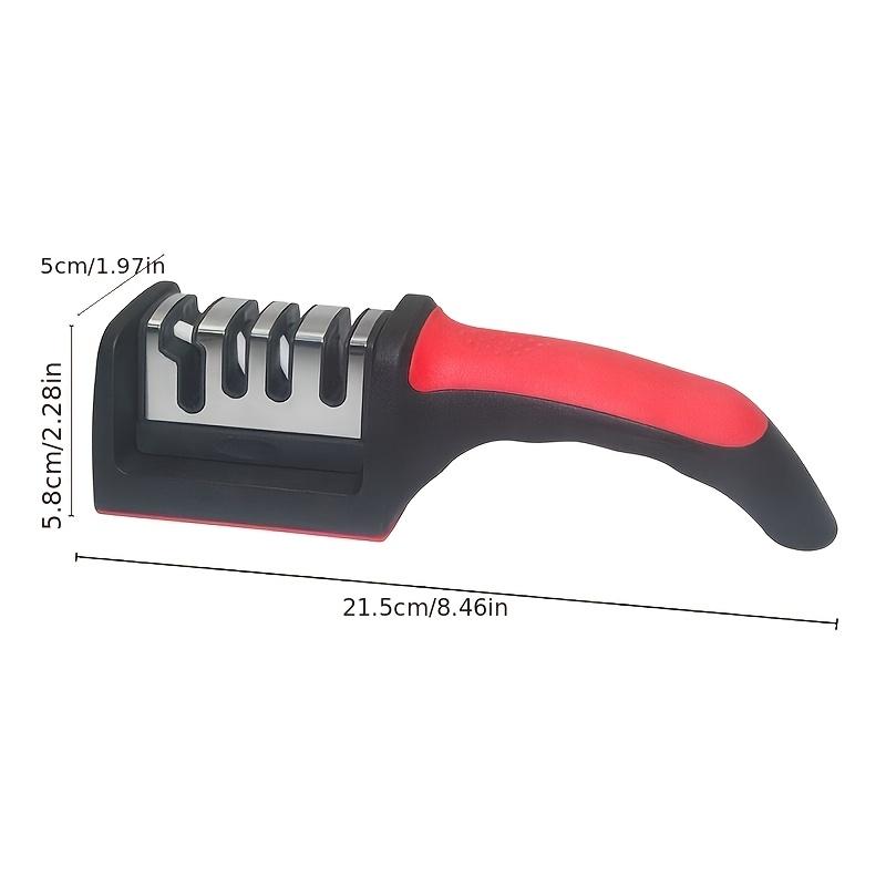 3-Stage Knife Sharpener, Kitchen Knife Sharpening Tool, Multi-Function Ceramic Tungsten Steel Sharpener for Home Use