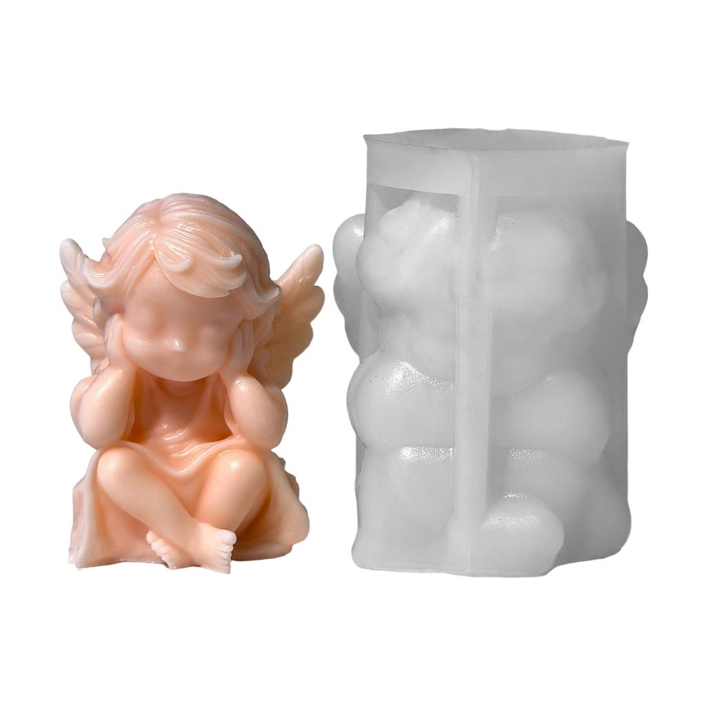 Antihaft-Silikon-Engelsform zum Basteln von 3D-Aromatherapiekerzen, Heimdekorationsform, einzigartige Geschenkmacherform