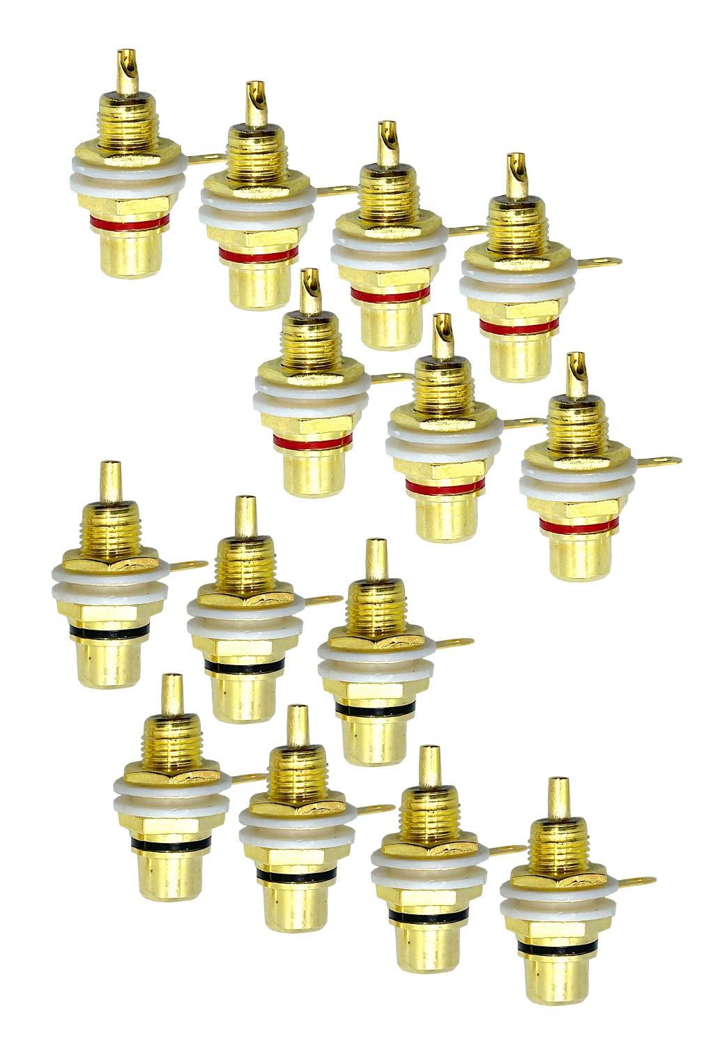 

RCA Jack Gold Plated Female Connectors for DIY Vacuum Tube Amplifier Audio Terminals Black pieces 14 pieces Fabulous-do - Red, (7 each, total) золотой