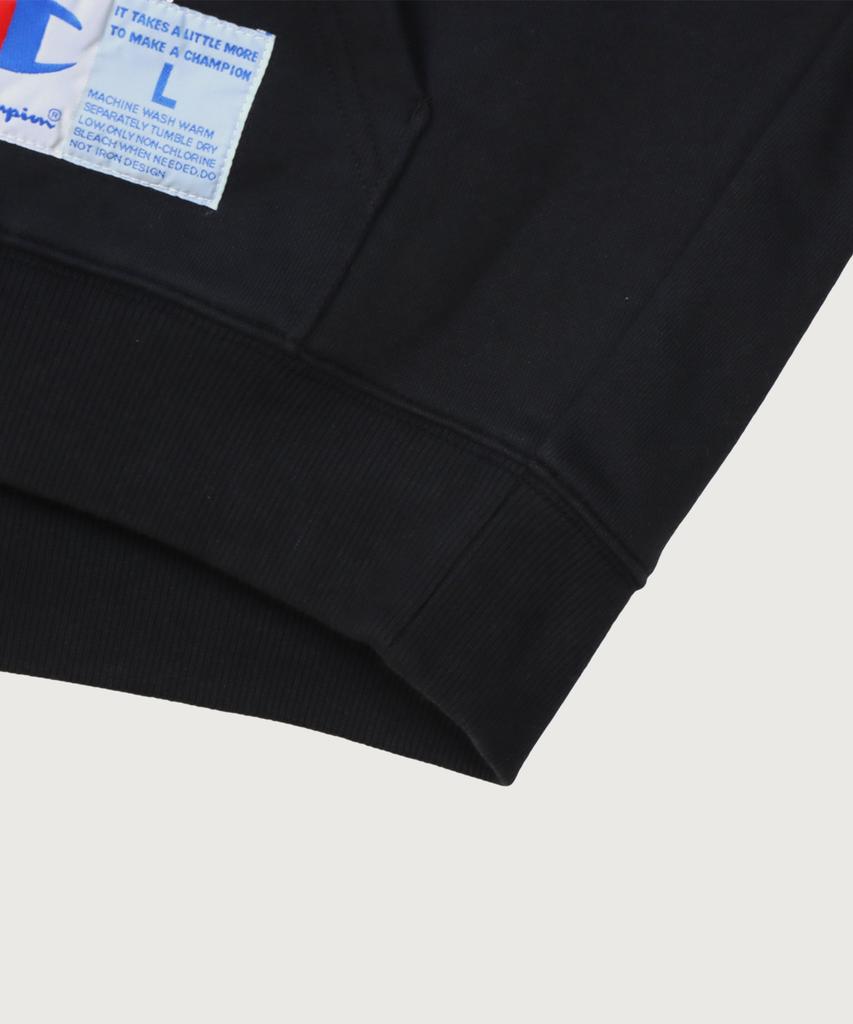 Big C Logo Oversized Jog Tag Hoodie Black