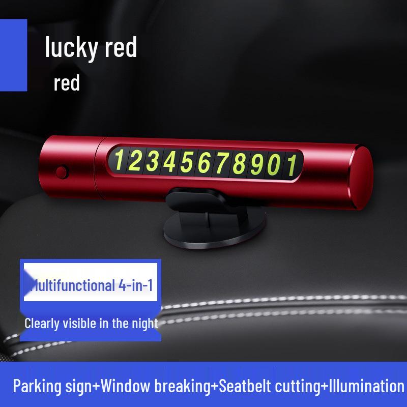 Multi-Function Car Safety Hammer & Emergency Glass Breaker with Parking Number Plate