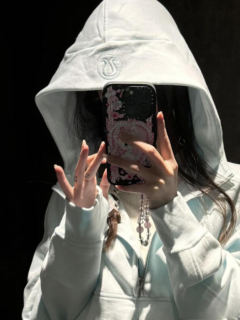 Lulu Original Embroidered Slim-Fit Scuba Jacket - Fleece-Lined Warm Yoga Casual Sports Top