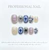 10Pcs Handmade Blue Star Diamond Short Square Press On Nails Full Cover Ballet False Nails With Glue