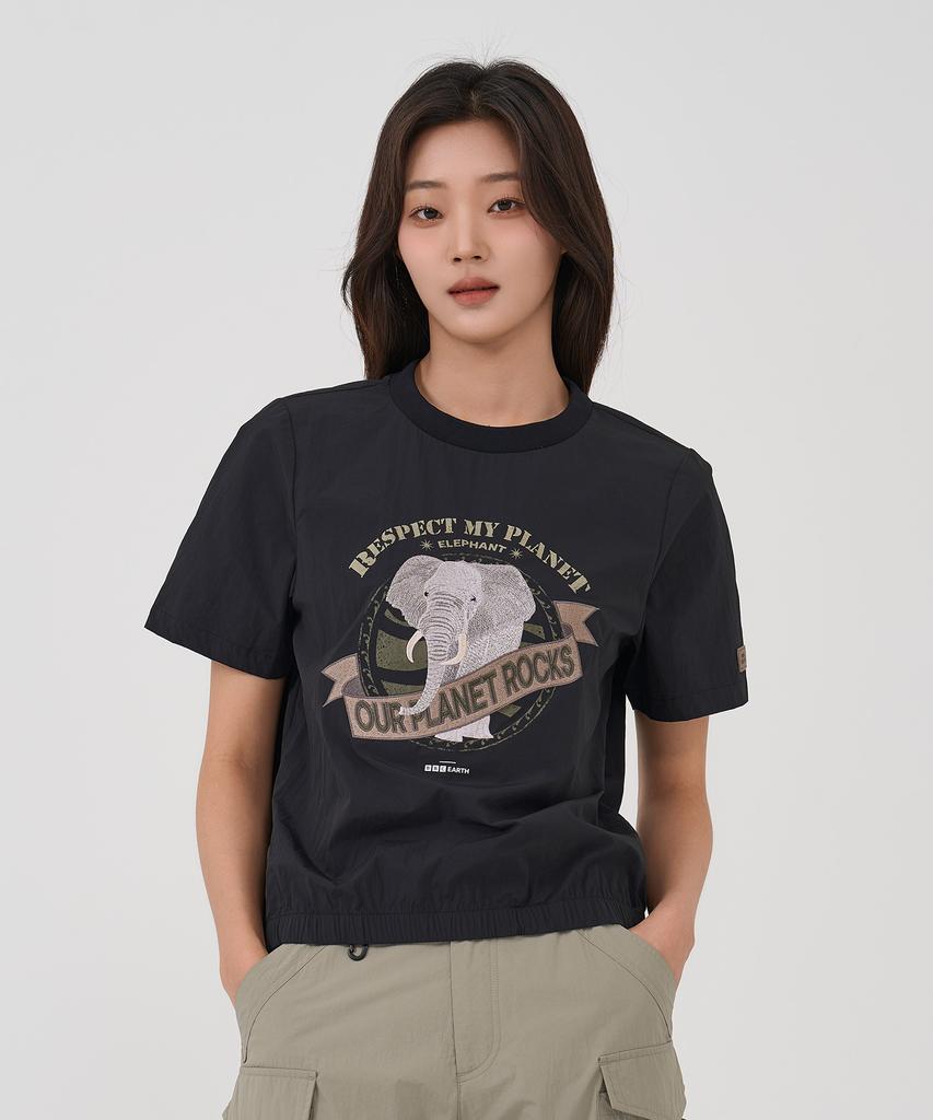 BBC EARTH W Graphic Woven Round T-Shirt_Black