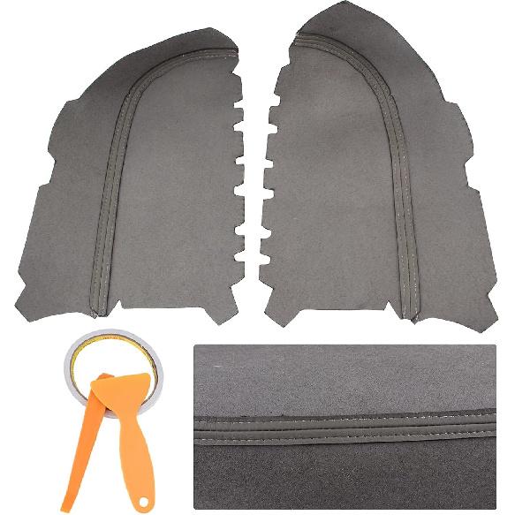 AUTOKAY 2pcs Leather Front Door Panels Armrest Cover Fits for Honda Pilot 2009-2015 - Gray