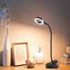 USB Charging Clip Desk Lamp Bedside Reading Lamp with 3 Color Modes and Adjustable Brightness - Black