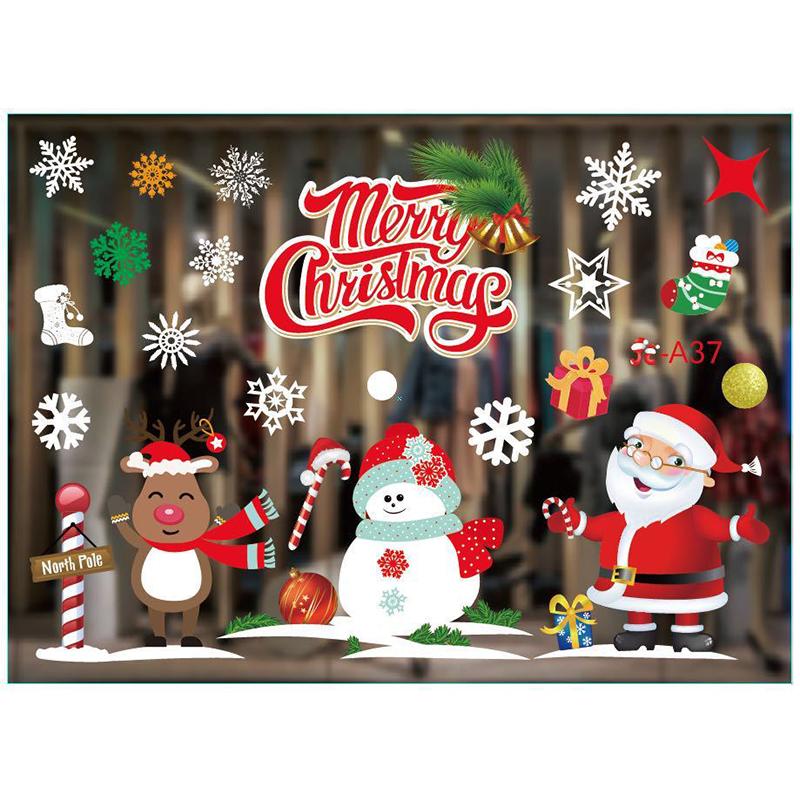 Electrostatic Christmas Window Decal Sticker No Trace Xmas Window Clings Glass Decor No Glue Residue Multi Patterns