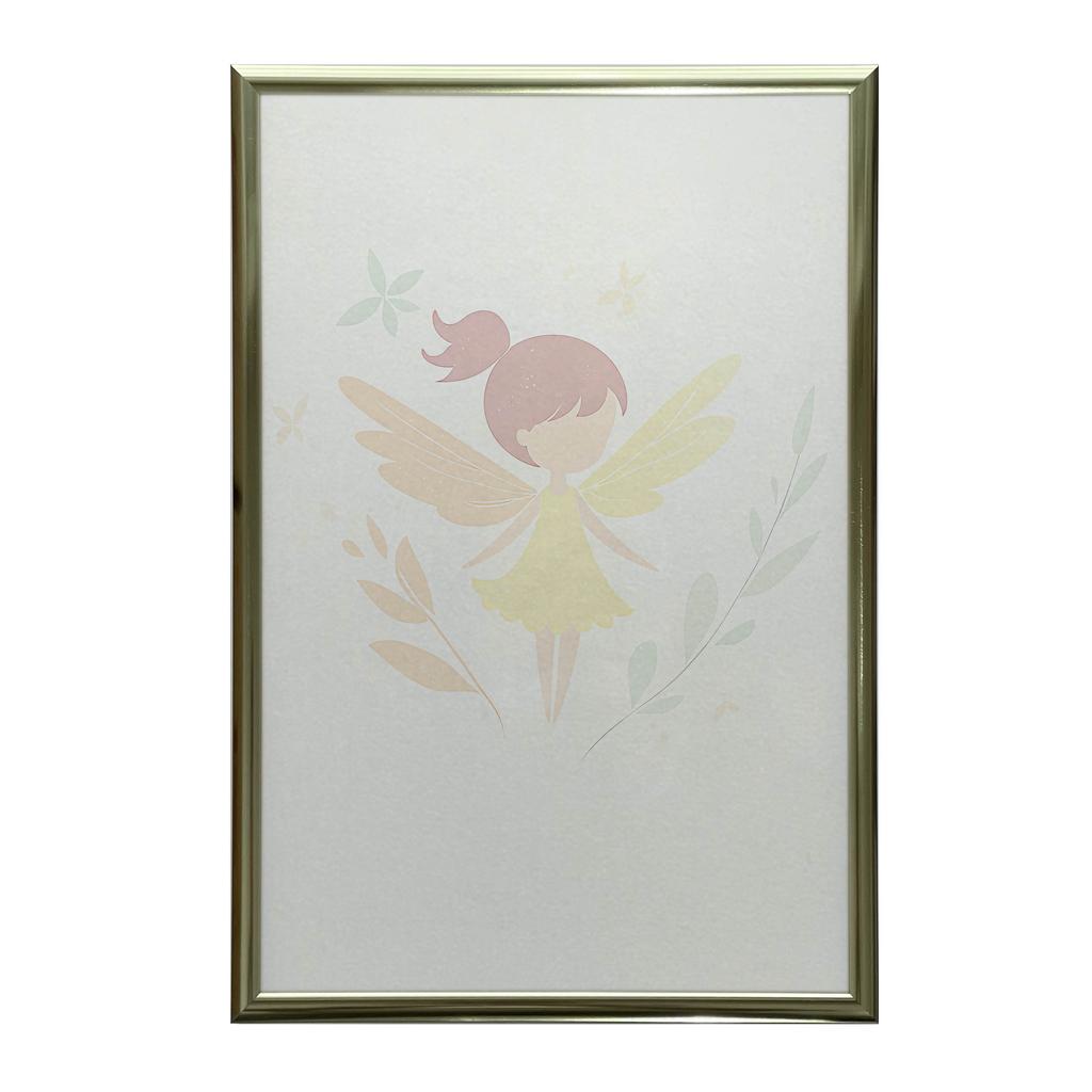 Plakat Mała Wróżka W Różowych Włosach Plakat Mała Wróżka W Różowych Włosach, 30X40 Cm, Rama Drewniana Ciemny Brąz, Papier Matowy 230 Gsm