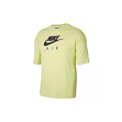 Air Logo Print Locker gestricktes Sport-Kurzarm-T-Shirt Damen Oberteile Limettengrün DB3841-352
