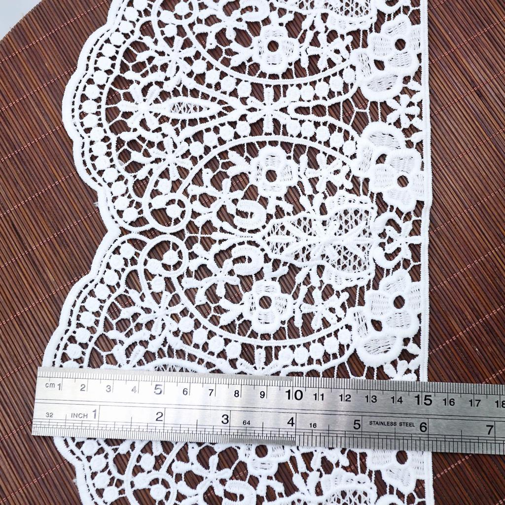 Embroidery Milk Silk Lace Exquisite Non-Elastic Hollow Lace Accessories Diy Clothing Fabric Window Decoration