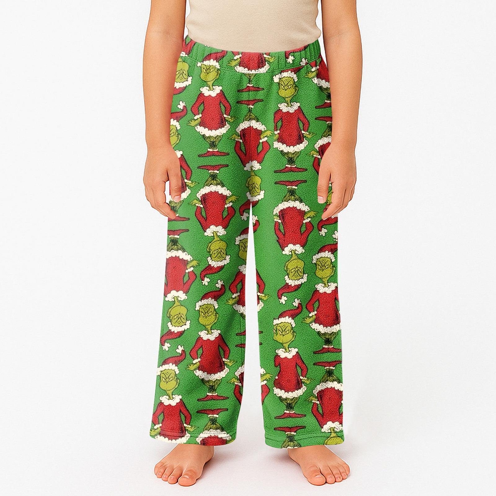 

Детские пижамные брюки с принтом, мягкие, удобные, детские зимние пижамные брюки 140