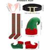 Kids Boys Santa Claus Xmas Green Elf Red Top Pants Hat Sets Children Christmas New Year Cosplay Costumes Performance Role Play Outfit