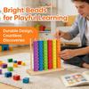 Wooden Bead Counting Toy for Children Large Size Bead Matching Game Educational Early Learning Tool with Sturdy Frame for Home and Classroom Use
