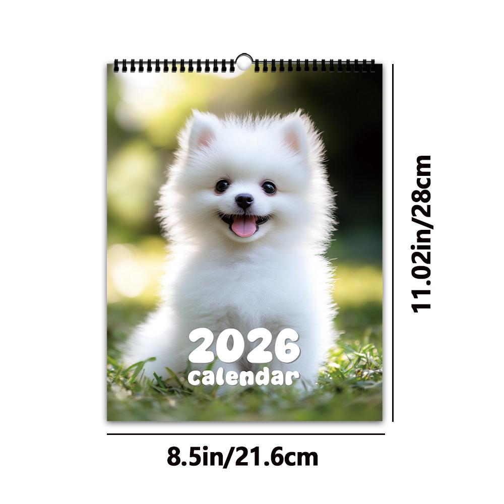 

1pc 2026 Year Wall Calendar, puppy Design,12 Unique Artistic Patterns,Monthly Plan,Perfect Gift for Birthdays Christmas New Year