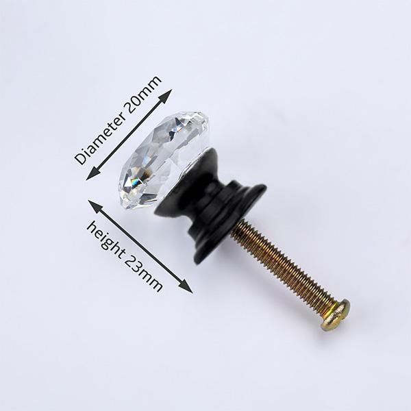 NAIERDI 20mm 30mm Diamond Crystal Glass Knobs Cupboard Pulls Drawer Knobs Kitchen Cabinet Handles Modern Style Furniture Pulls