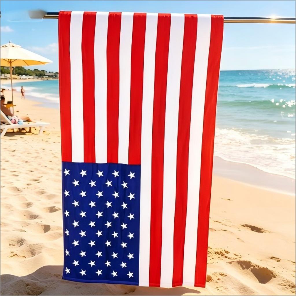1 Stück USA Amerikanische Flagge Druck Strandtuch Extra Groß Schnelltrocknend Mikrofaser Sandfrei Saugfähig für Pool Reisen Waschbar