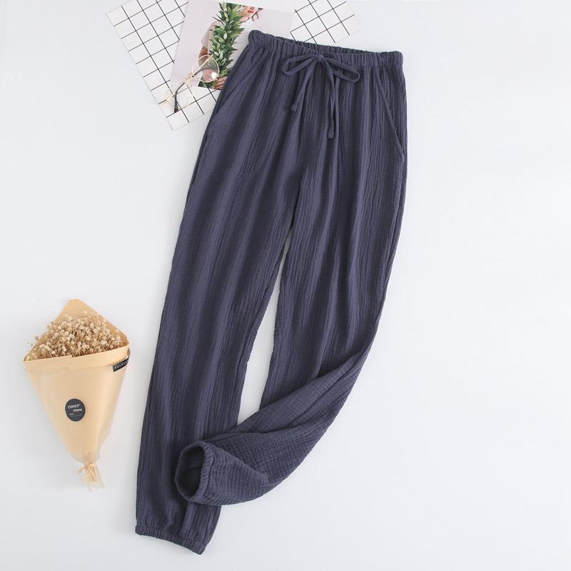 Unisex Cotton Gauze Pajama Pants - Soft, Simple, Plus Size, Perfect for Spring & Summer