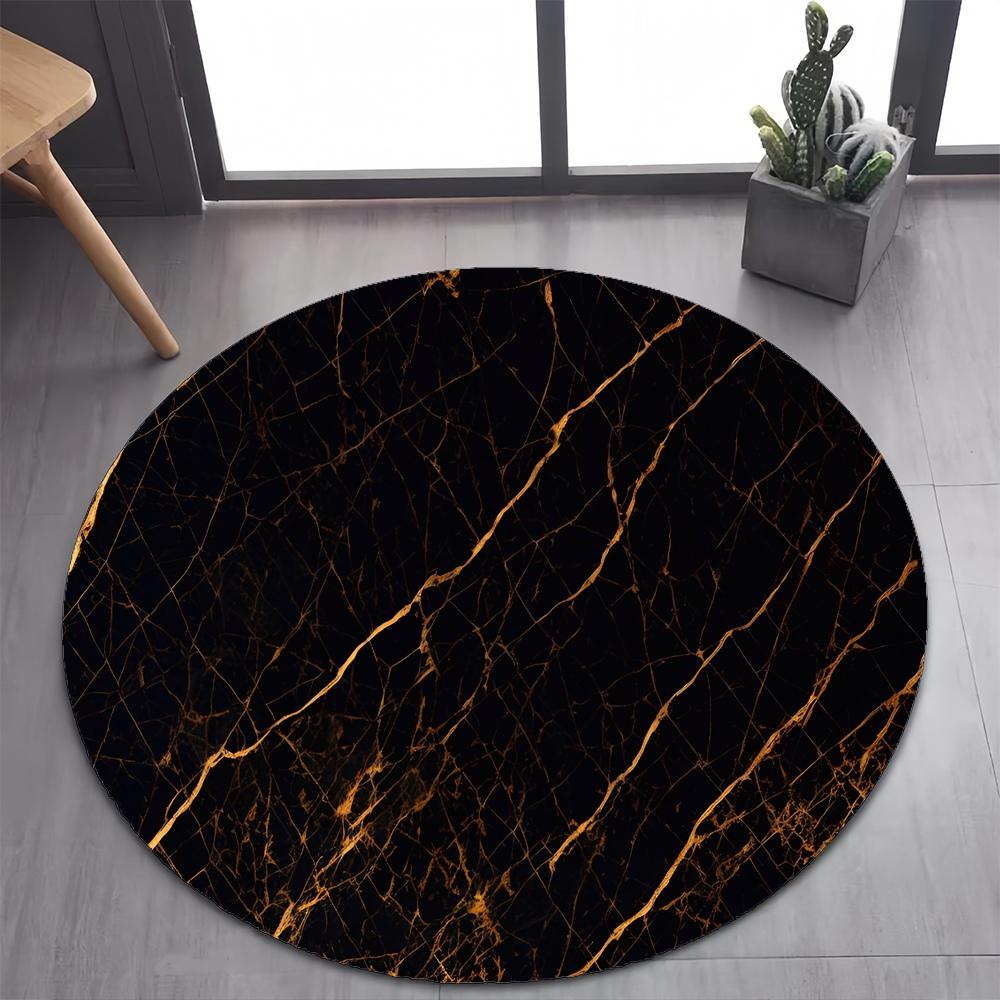 26 Style New Luxurious Marble Colour Nature Black Gold Round Carpet Rug for Bedroom Living Room Decoration,pet Decor Floor Mat