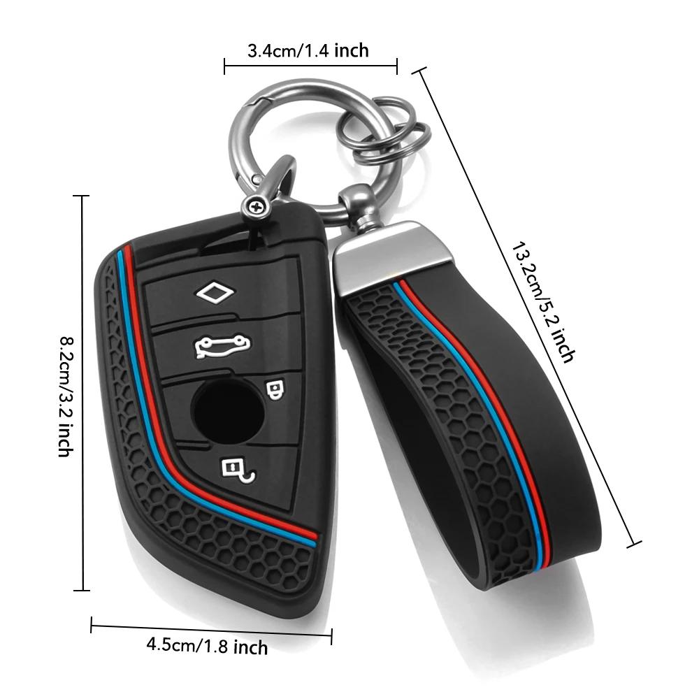 Silicone Keychain Car Key Case Cover for BMW X1 X3 X4 X5 F15 X6 F16 G30 7 Series G11 F48 F39 520 525 f30 118i 218i 320i Car Bag