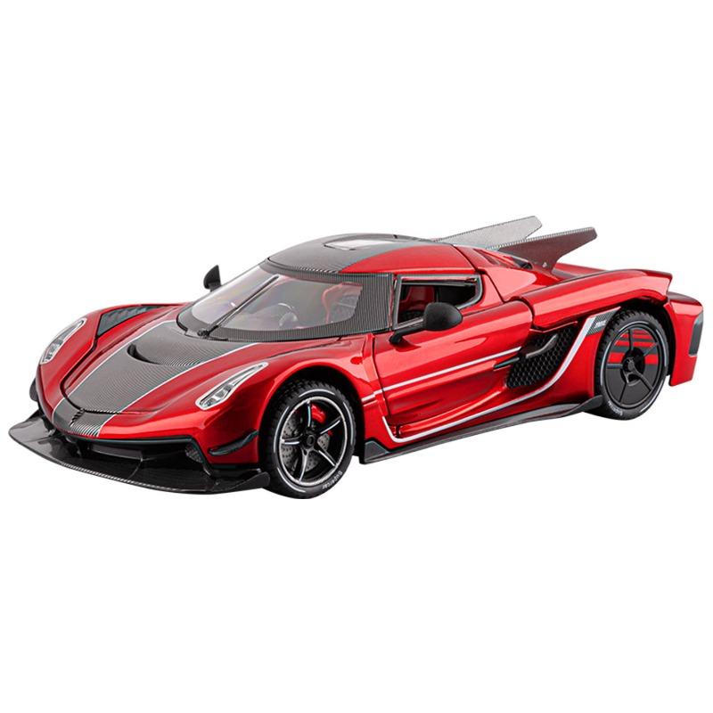 1/24 Koenigsegg Jesko Super Sports Car Alloy Car Model Ornaments for Children Boys Toys Pullback Light Simulation Model Diecast Toy Vehicle