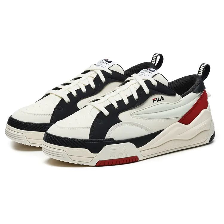 FILA Canestro Casual Comfortable Low Top Retro Basketball Shoes Men sneaker White Black Red F12M241603FWD