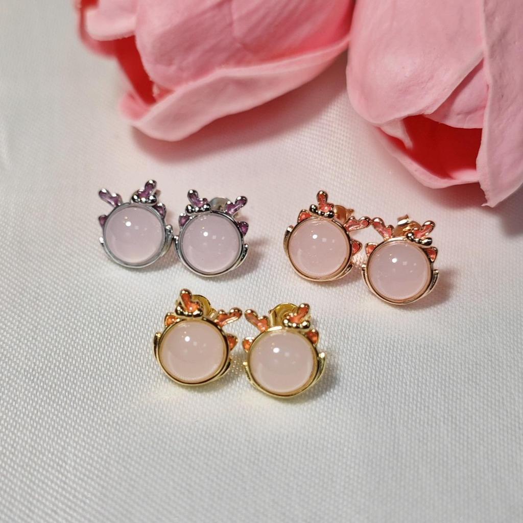 Natural Rose Quartz Dragon Stud Earrings for Women - Cute, Trendy, Versatile, Exquisite, Guardian Benming Year Accessory.
