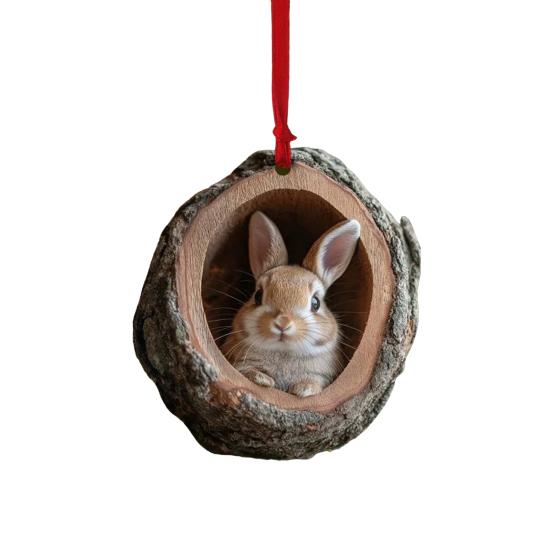 Forest Animal Christmas Ornament 2D Acrylic Owl Raccoon Koala Squirrel Xmas Tree Hanging Decoration for Tree Home Party Decor