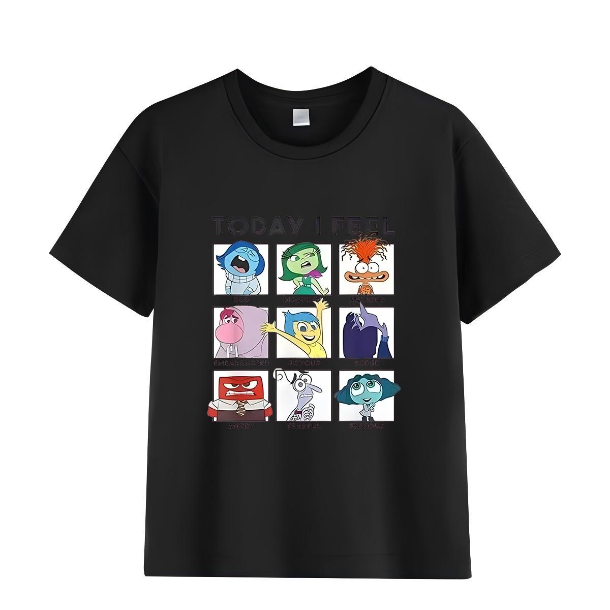 

Today I Feel Inside Out 2 Print Tshirt Unisex and Womens Tops Tshirt Summer Casual Short Sleeved Clothing Soft Cotton 4XL