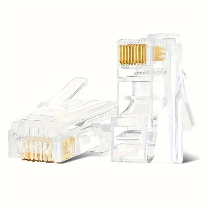 

10Pcs Ethernet Cables Module Plug Network Connector Crystal Heads Network Cable Suitable for Computer TV